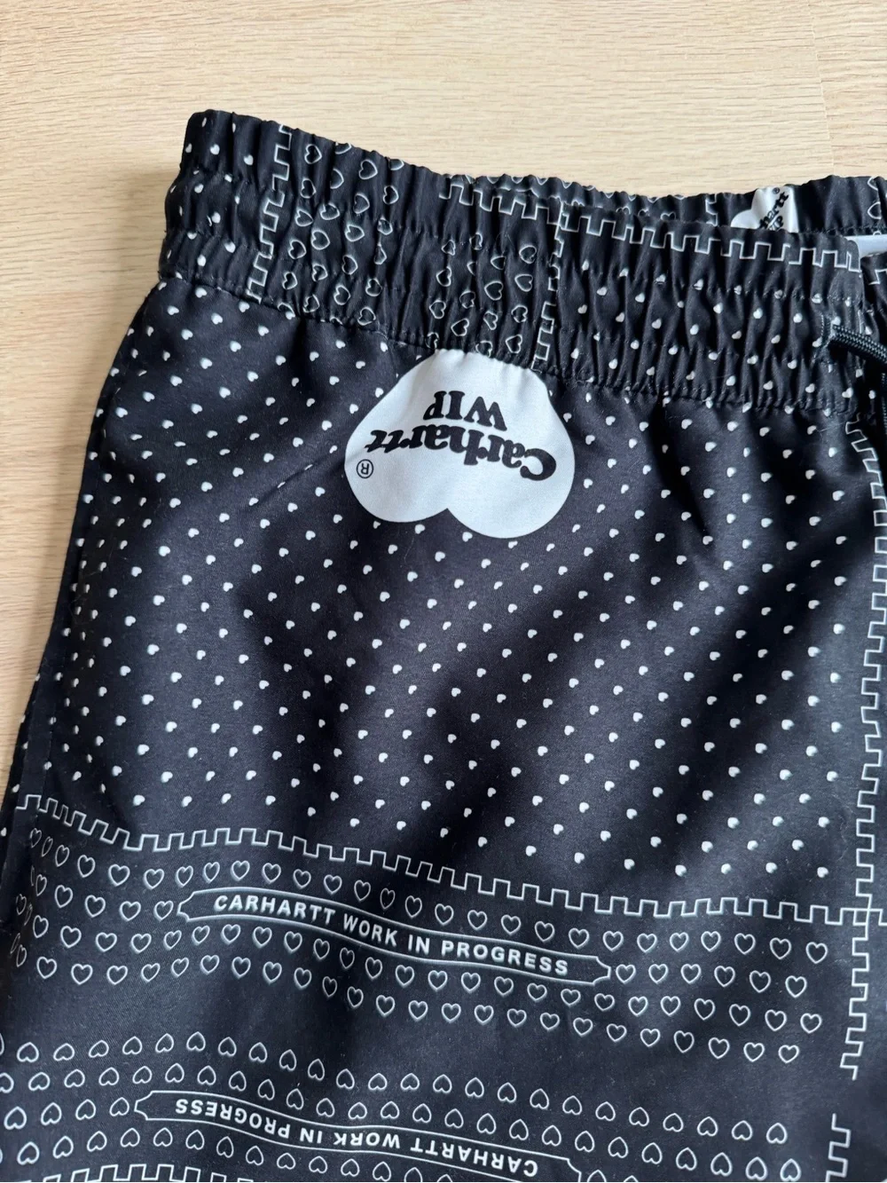 Carhartt WIP Slater Swim Trunks Heart Bandana Print Black NEW Mens S